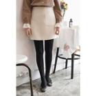 Pocket Wool Blend A-line Miniskirt