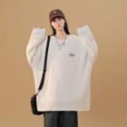 Long-sleeve Applique Quilted Sweatshirt