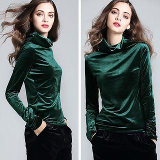 Long-sleeve Velvet T-shirt