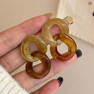 Chunky Chain Acrylic Dangle Earring 1 Pair - Caramel & Brown - One Size