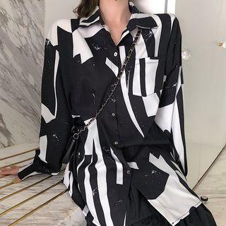 Print Asymmetrical Shirt