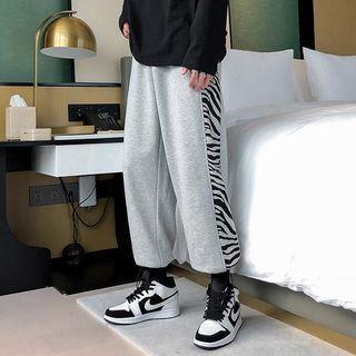 Side Zebra Print Harem Sweatpants
