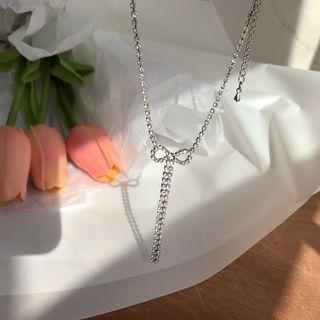 Rhinestone Bow Choker Rhinestone Bow Choker - One Size