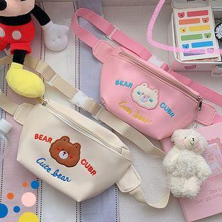 Cartoon & Letter Embroidered Sling Bag