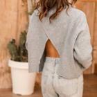 Backless Sweater Gray - One Size