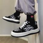Platform Zebra Print Lace-up Sneakers