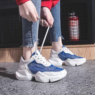 Lace-up Platform Mesh Sneakers