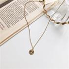 Alloy Coin Pendant Necklace Gold - One Size