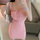 Sleeveless Knit Mini Dress Pink - One Size