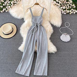 Drawstring Wide Leg Jumper Pants