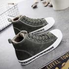 Lace-up Canvas High Top Sneakers