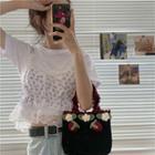 Short-sleeve T-shirt / Spaghetti Strap Floral Top