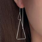 Triangle Dangle Earring 1 Pair - Triangle Earring - Silver - One Size