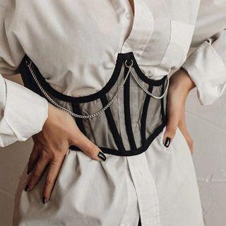 Mesh Chained Belt Black - One Size
