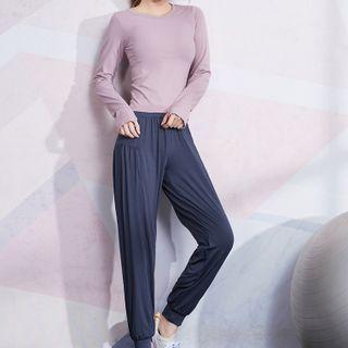 Set: Long-sleeve Sports Top + Sweatpants