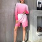 Set: Long Sleeve Gradient Top + Shorts