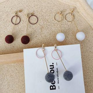 Hoop & Bobble Dangle Earring / Clip-on Earring