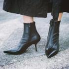 Genuine Leather High-heel Short Boots