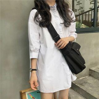 Striped Collar Shirt White - One Size
