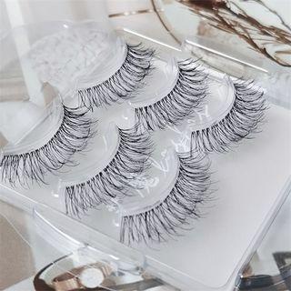 Set Of 3: False Eyelashes Black - 12mm