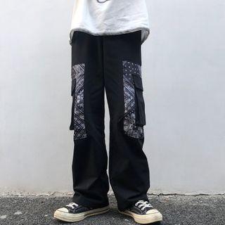 Pattern Print Straight Leg Wide Leg Pants