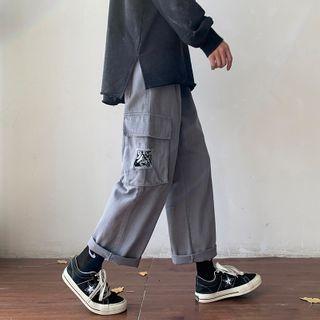 Printed Patch Cargo Pants