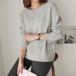 Raglan-sleeve Cashmere Blend Knit Top