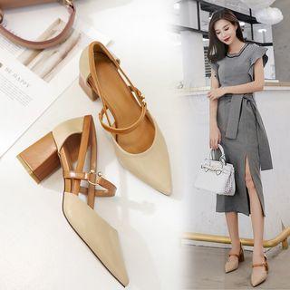 Two-tone Pointed Toe Pumps