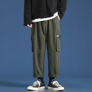 Pocket Detail Cropped Straight Leg Pants / Set