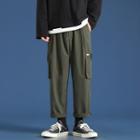 Pocket Detail Cropped Straight Leg Pants / Set