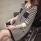 Pocketed Long-sleeve Knitted Dress