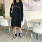 Lettering Loose-fit Hooded Dress
