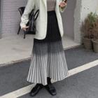 Gradient Knit Midi A-line Skirt