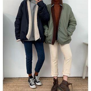 Stand Collar Zip-up Fleece Jacket