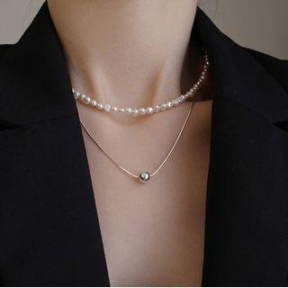 Bead Pendant Sterling Silver Necklace Necklace - Silver - One Size