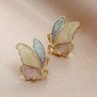 Butterfly Stud Earring 1 Pair - Silver Pin - As Shown In Figure - One Size