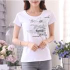 Flower Print Short-sleeve T-shirt