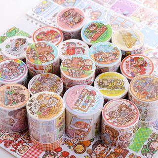 Cartoon Masking Tape / Cutter / Tweezers / Spatula / Set
