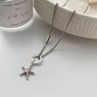 Star Pendant Alloy Necklace Xl1062 - Silver - One Size