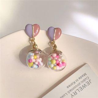 Heart Drop Earring 1 Pair - Earrings - One Size