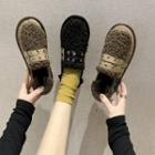 Sequined Platform Faux Shearling Shoes