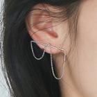 Alloy Bar & Chain Earring 1 Piece - Earring Backs - Silver - One Size