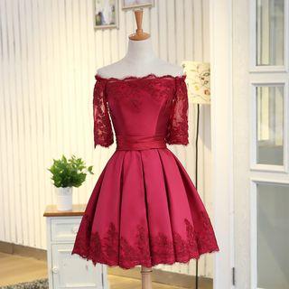 Strapless Mesh Mini Prom Dress