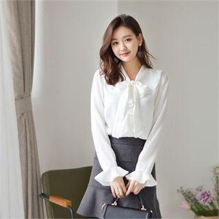 Tie-neck Ruffled Top