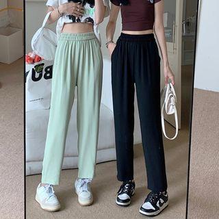 High-waist Wide-leg Shift Cropped Pants