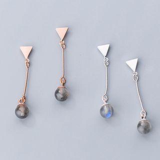 925 Sterling Silver Triangle Moonstone Dangle Earring