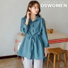 Plus Size Tie-waist Longline Shirt