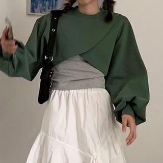 Plain Asymmetric Sweatshirt / Plain Tank Top