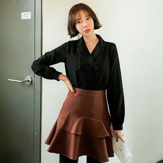 Ruffled A-line Miniskirt (m~xxl)