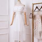 Off-shoulder Lace Chiffon Dress
